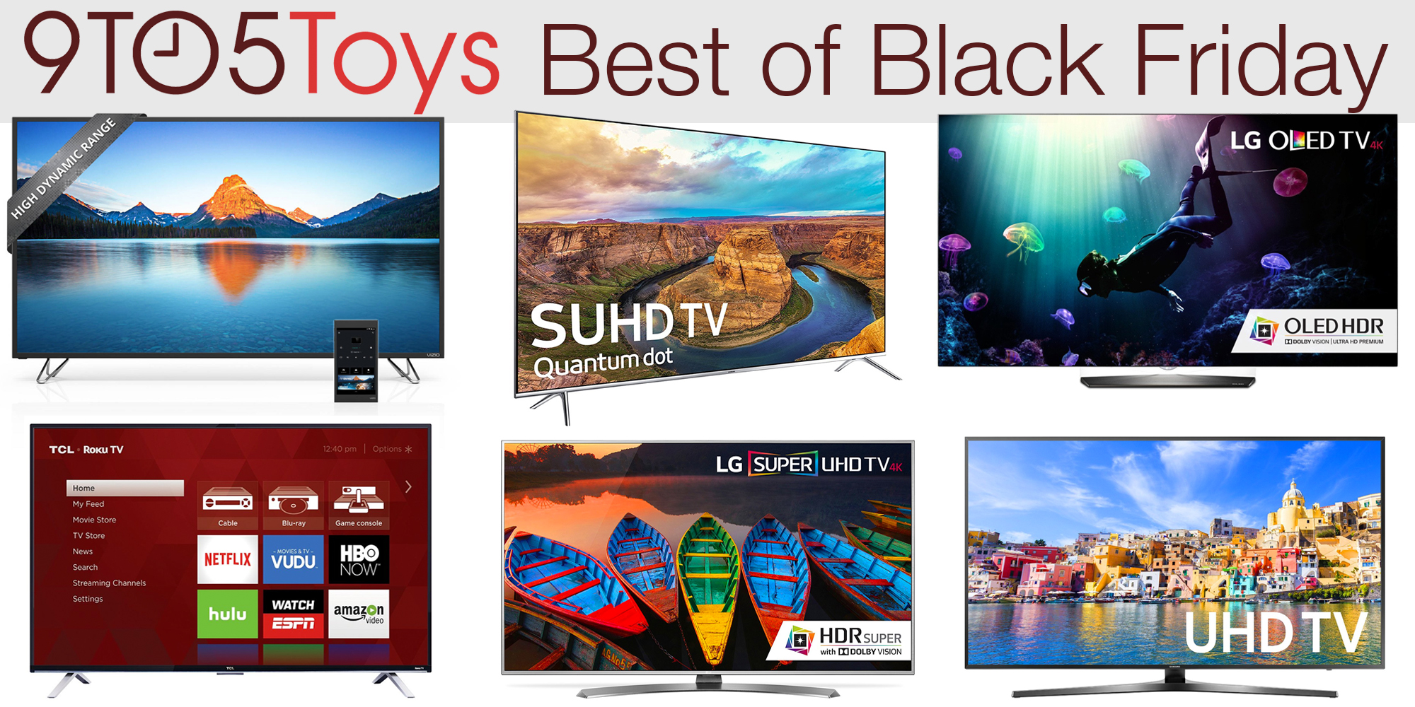 Best of Black Friday 2016 TVs Samsung 50" 4K Smart 398, Toshiba 49