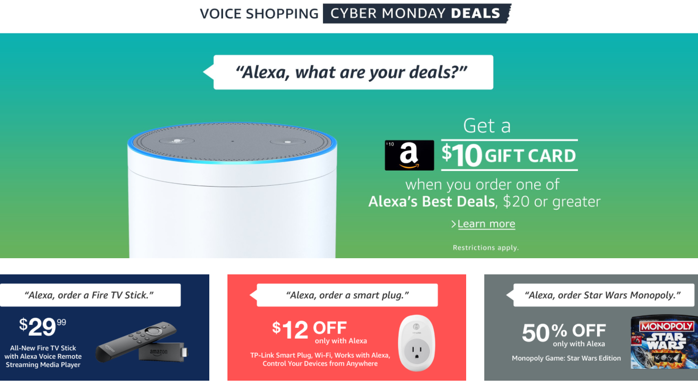 amazon alexa cyber monday