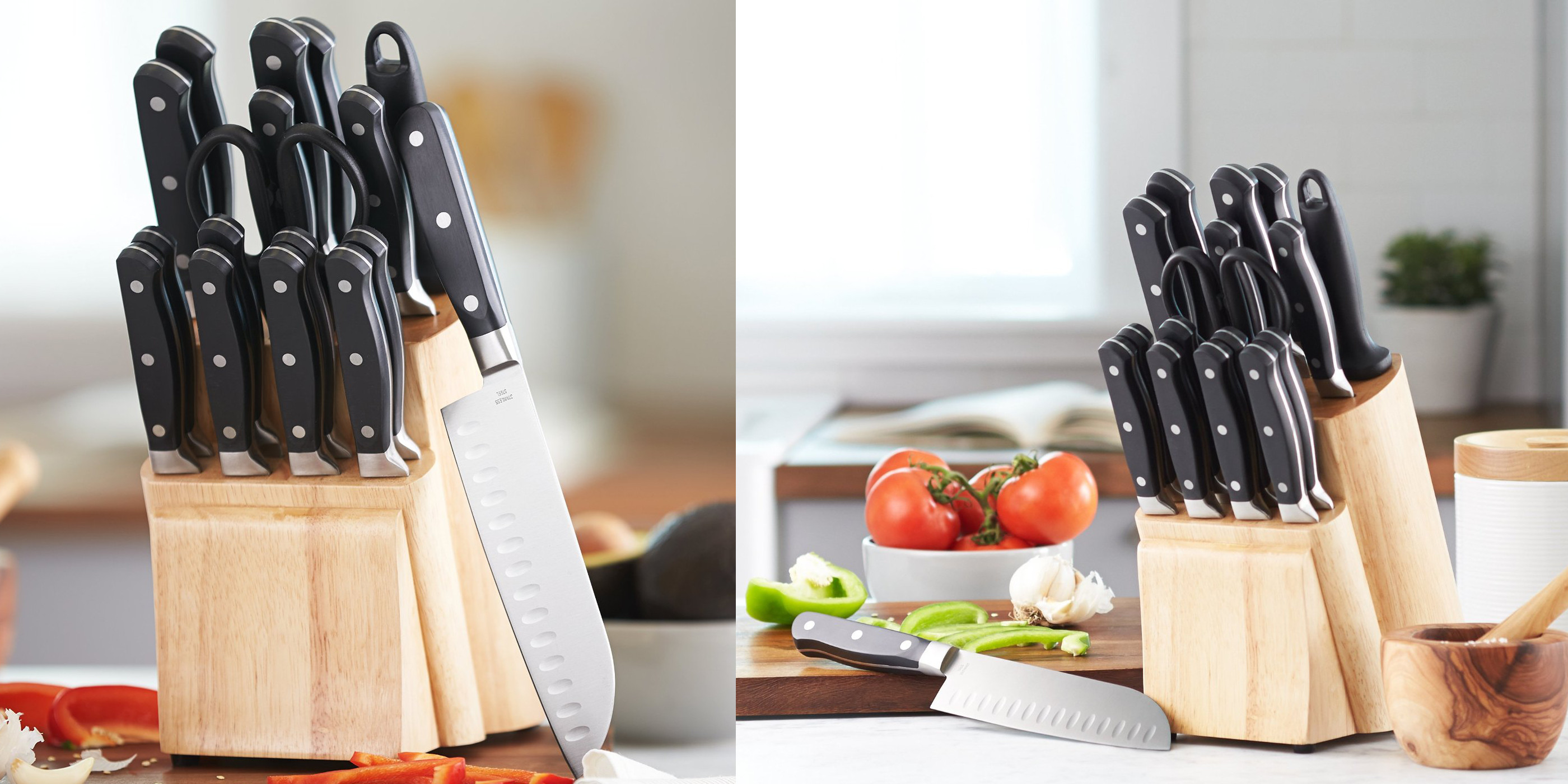 The best-selling AmazonBasics Premium 18-Piece Knife Block Set just hit ...