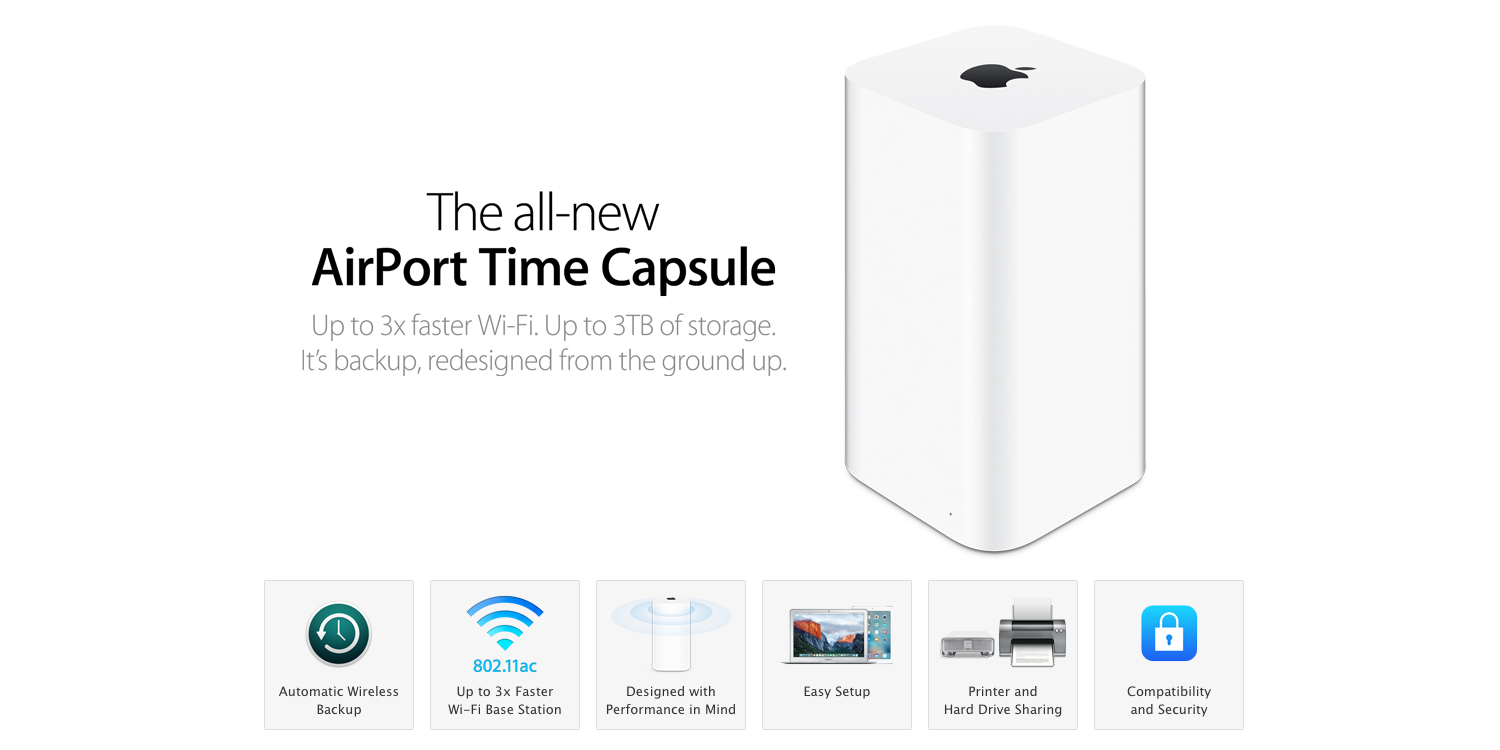 Supercharge your home's Wi-Fi & enjoy foolproof Time Machine backups w/ Apple's Time Capsule: $199 (Reg. $299)