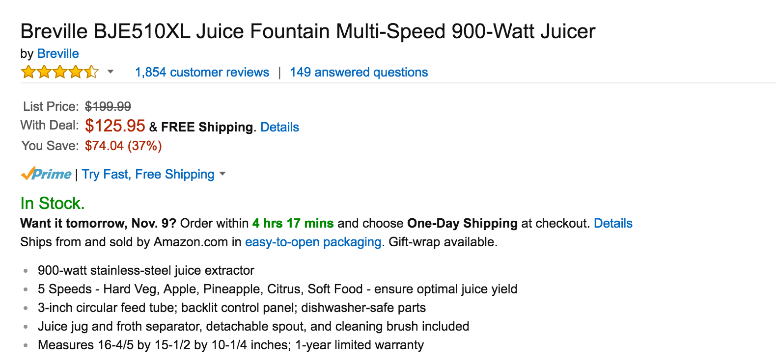 Breville the juice fountain multi speed sales