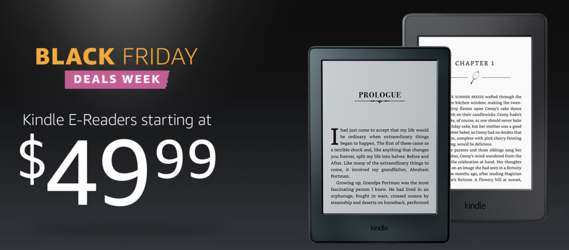 Amazon kicks off its Kindle Ereader Black Friday promotion with prices