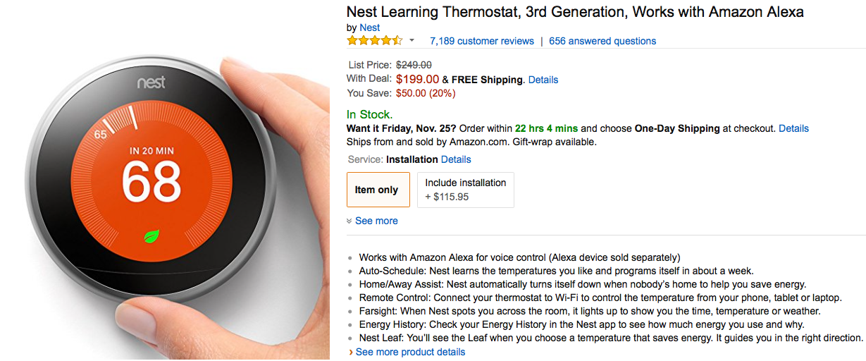 Nest Black Friday pricing now live Thermostat (3rd gen) 199 (Reg 249