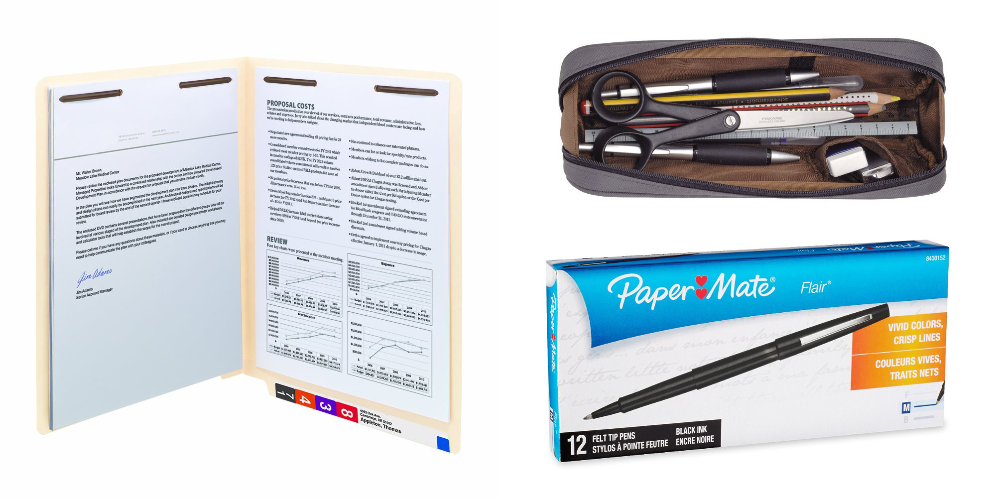 Paper Mate Flair Felt Tip Pen, Black Ink, Medium Point, 8430152