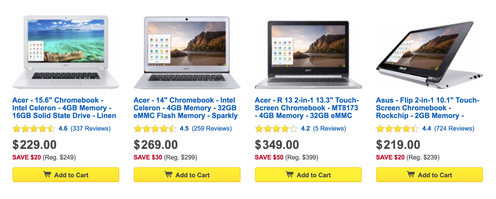 Chromebook Sale at Best Buy Visa Checkout 25 off Acer R13