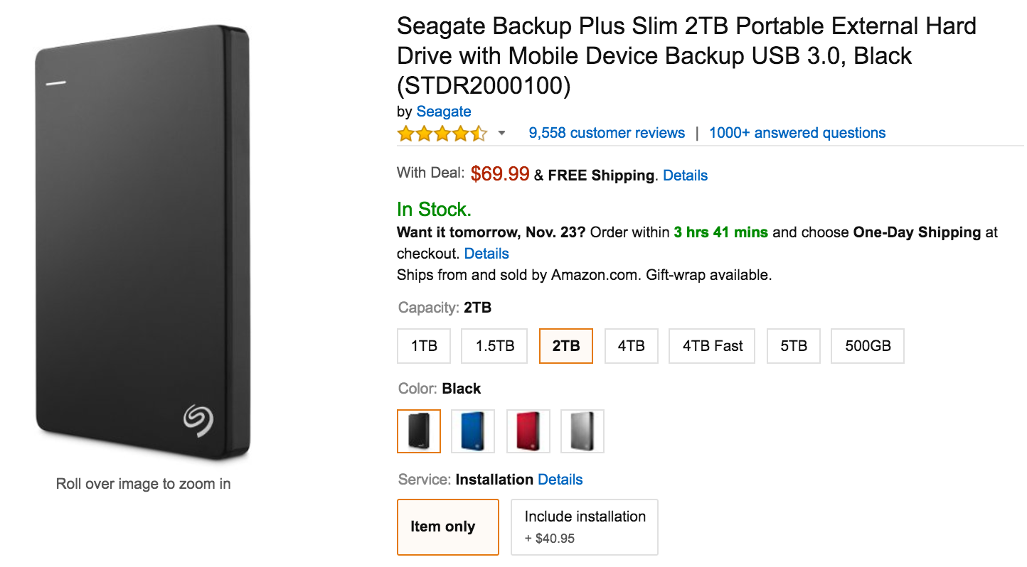 seagate backup plus 4tb slim portable hard drive