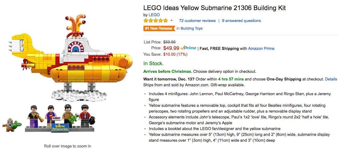 lego beatles yellow submarine amazon