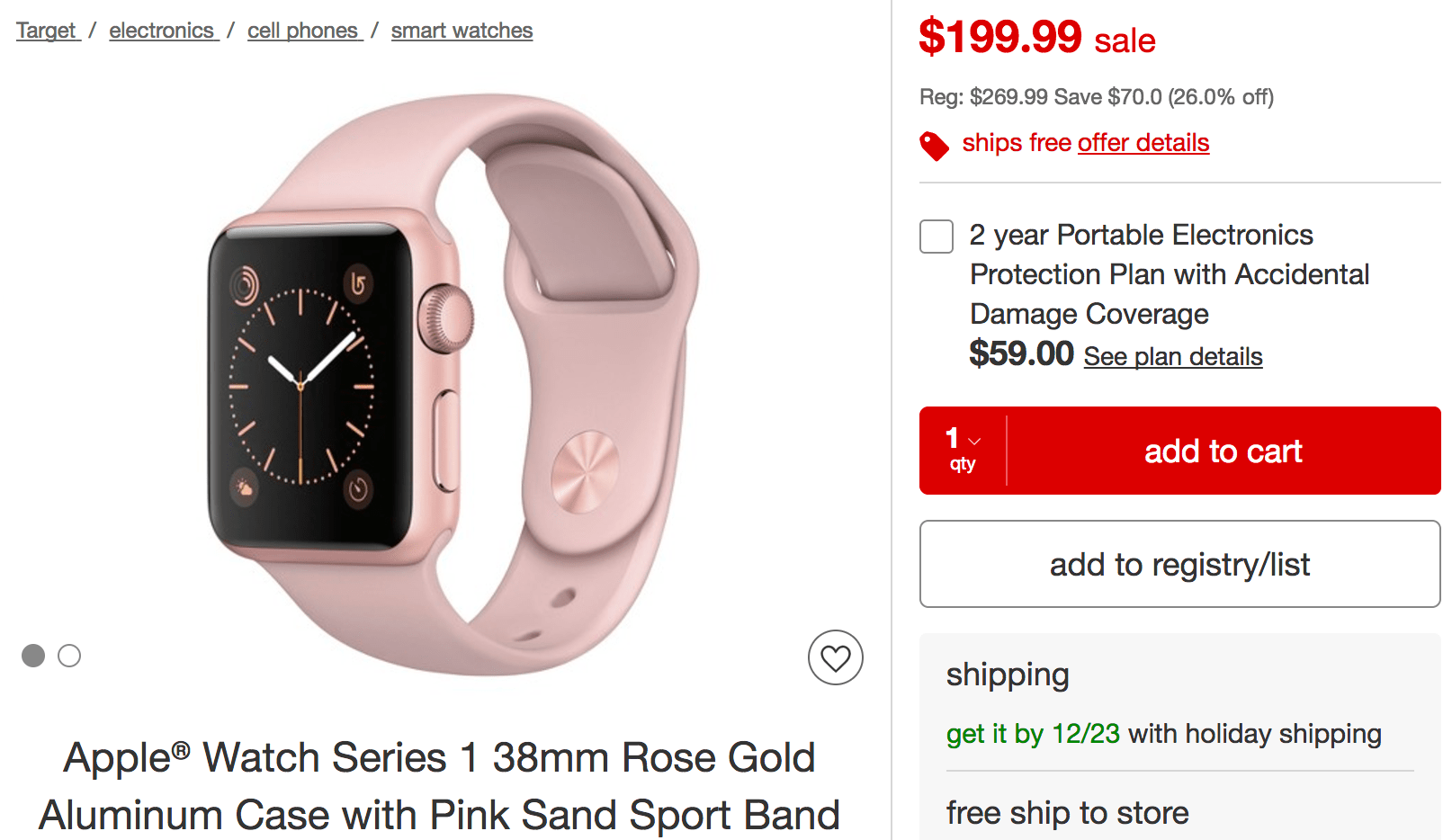 Target offers Apple Watch Series 1 at Black Friday pricing just in time