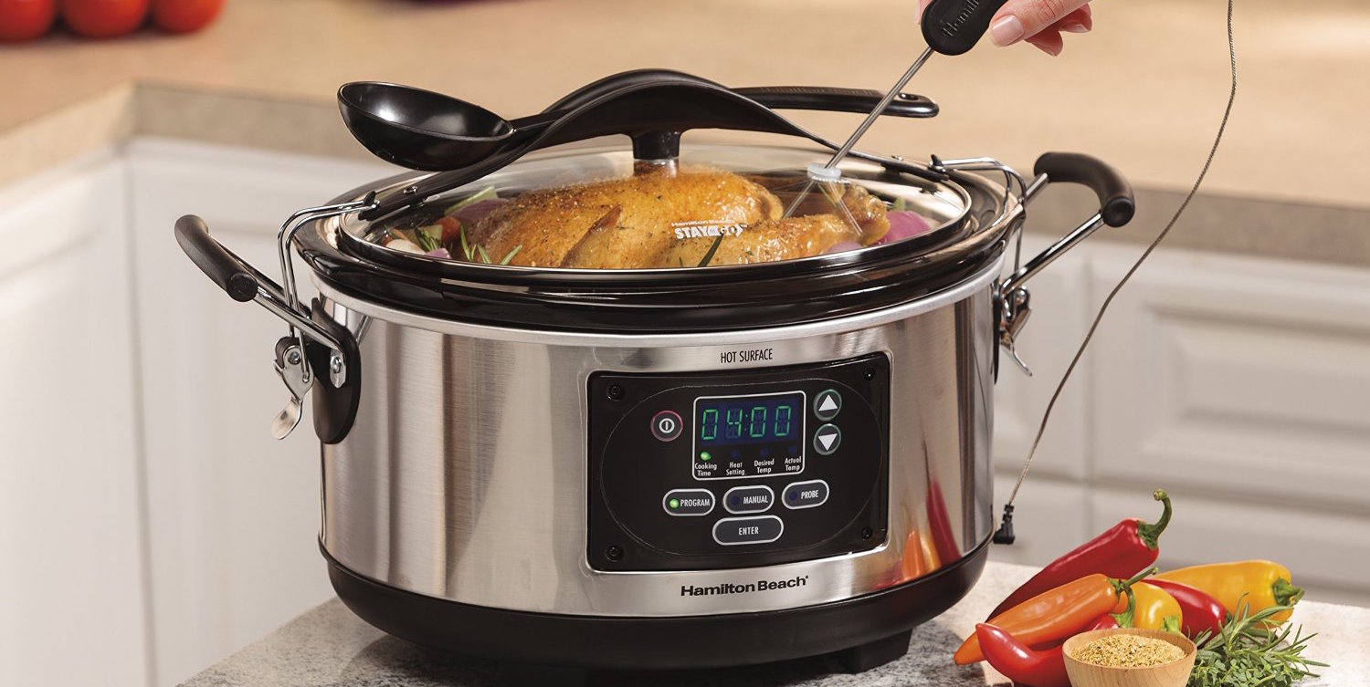 The 6-Quart Hamilton Beach Set 'n Forget Slow Cooker w/ Temp Probe hits