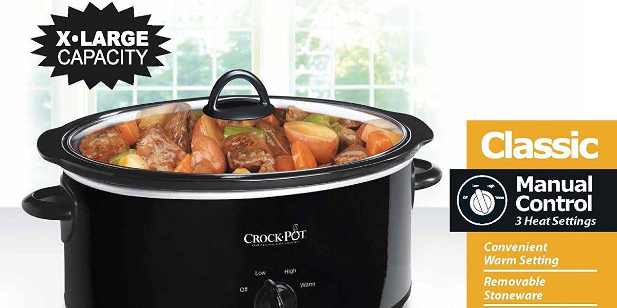 This massive 8-quart Crock-Pot Oval Slow Cooker in black is only