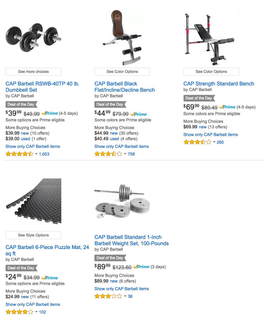 Jump start 2017 with new CAP Strength Training Gear in today's Gold Box