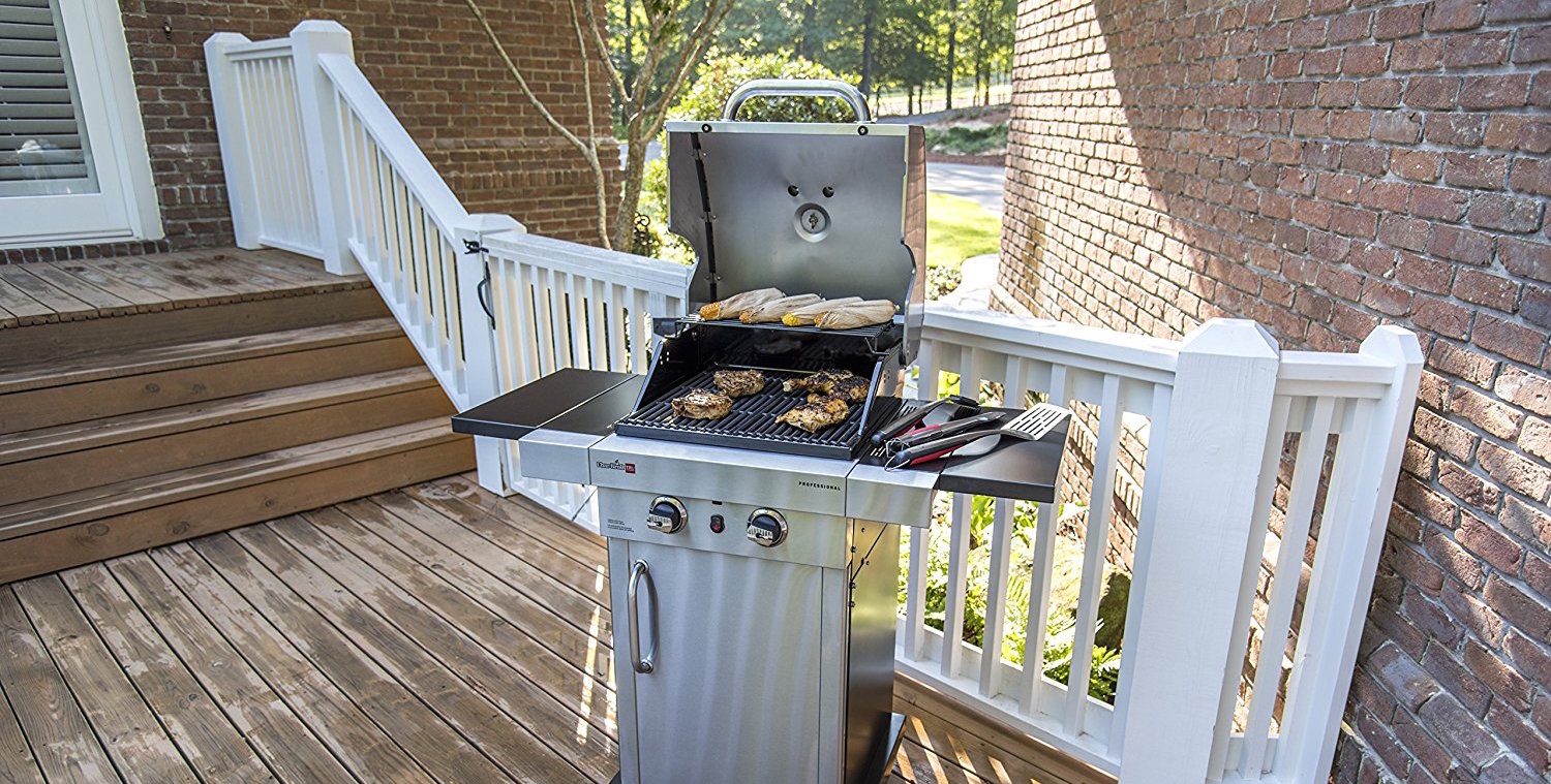 The Char Broil Cabinet Gas Grill w stainless steel burners hits