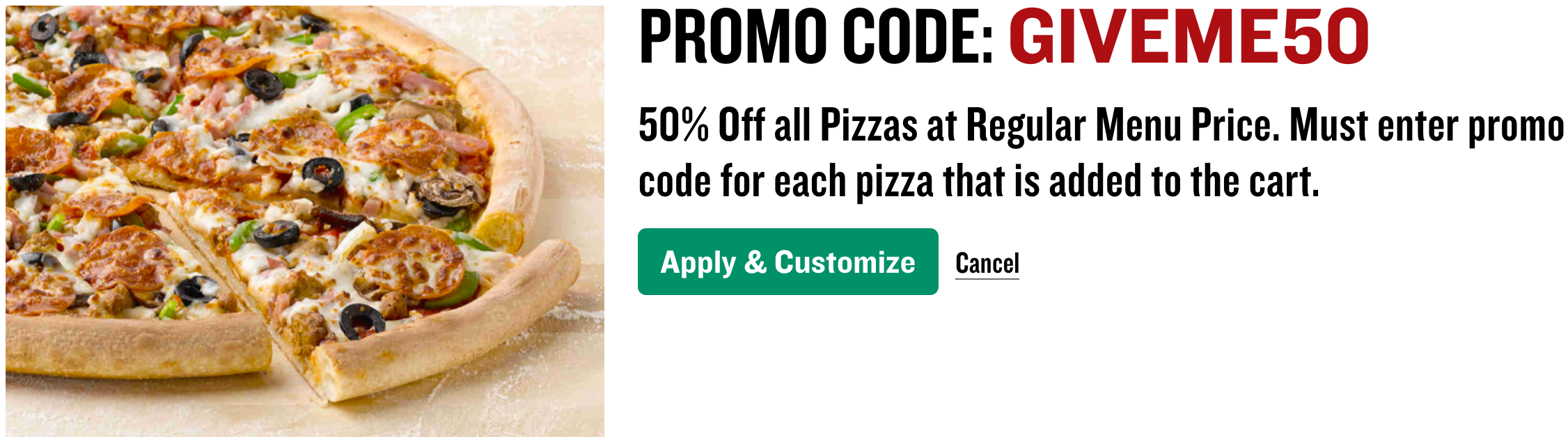 Free Large 1-Topping Papa John's Pizza w/ $12+ Purchase