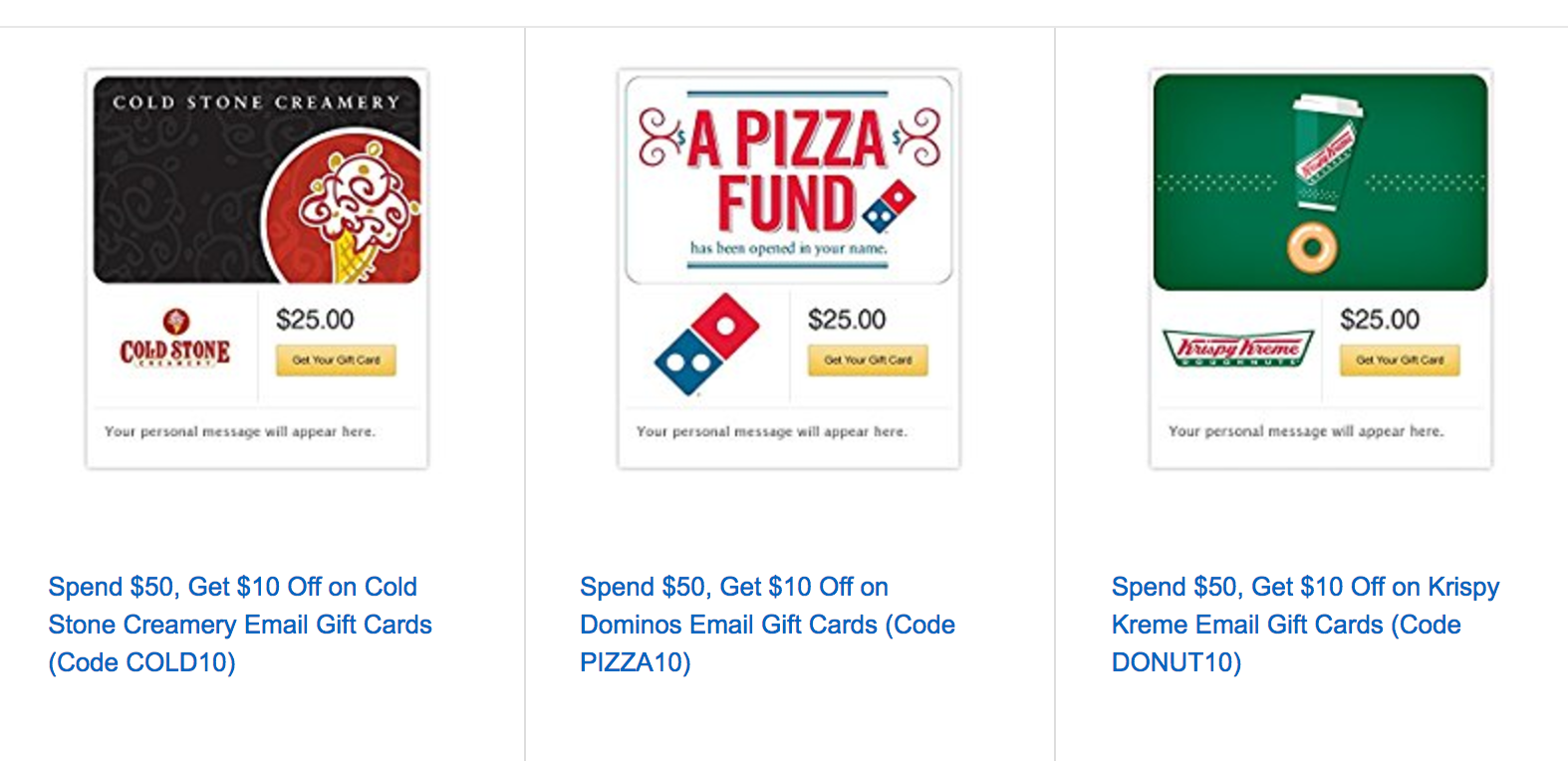Amazon is offering 20 off select gift cards today including Domino's