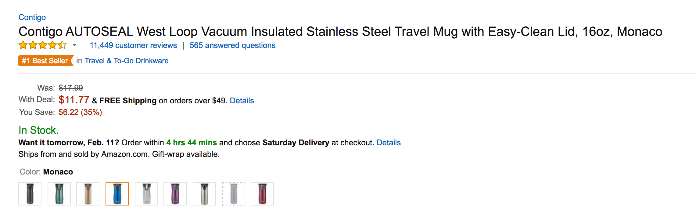 The crazy popular Contigo AUTOSEAL Insulated Stainless Steel Travel Mug is  down to under $12 Prime shipped on  today (Reg. $16+)