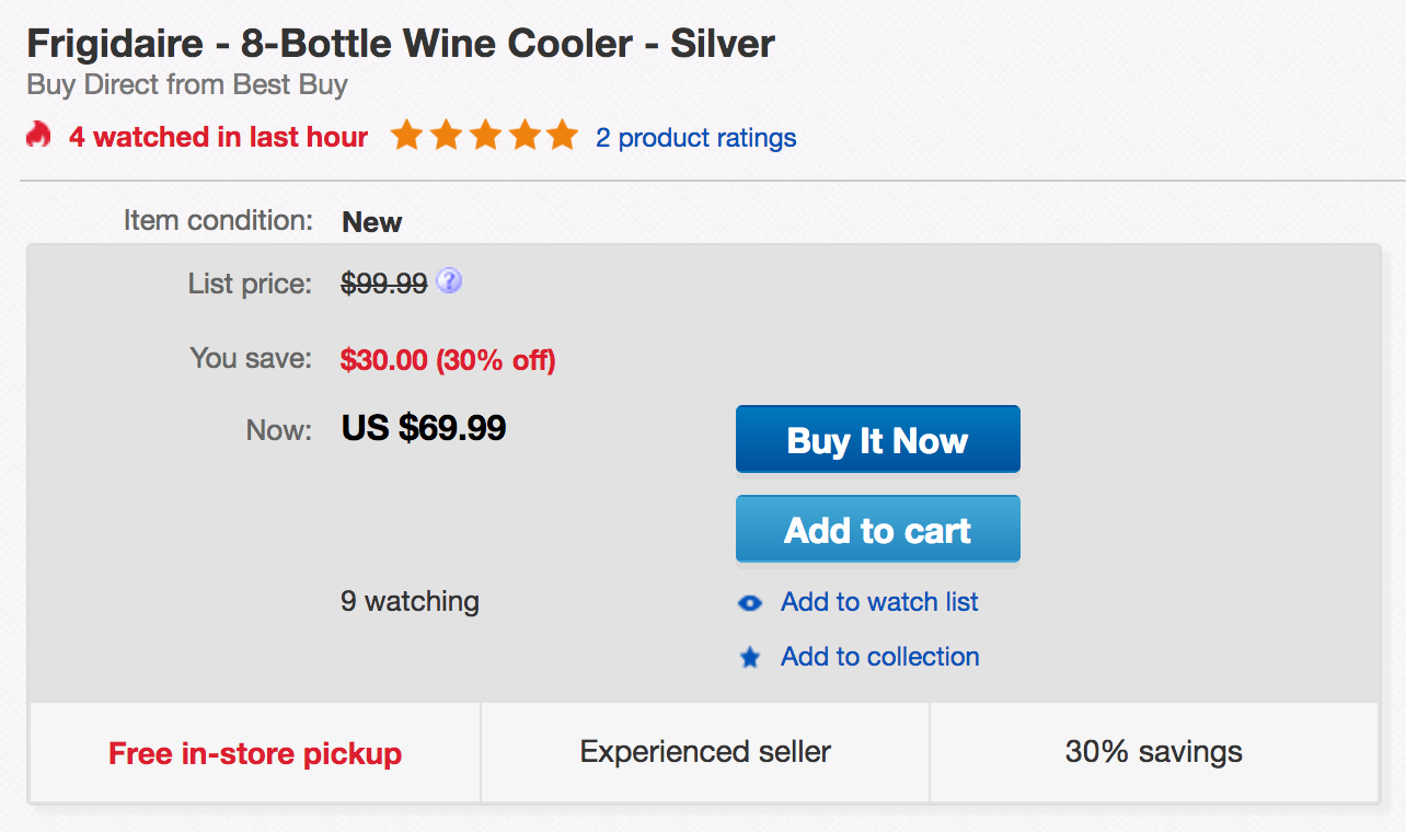 Keep your next bottle at the perfect temperature w/ this Frigidaire Wine Cooler Fridge for 30