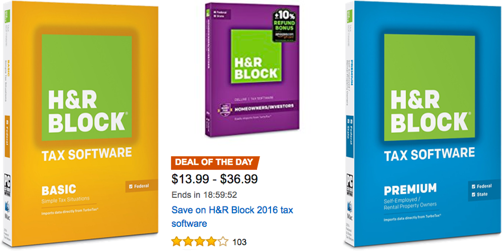 H&R Block Gold Box at Amazon - write off some great savings on tax ...