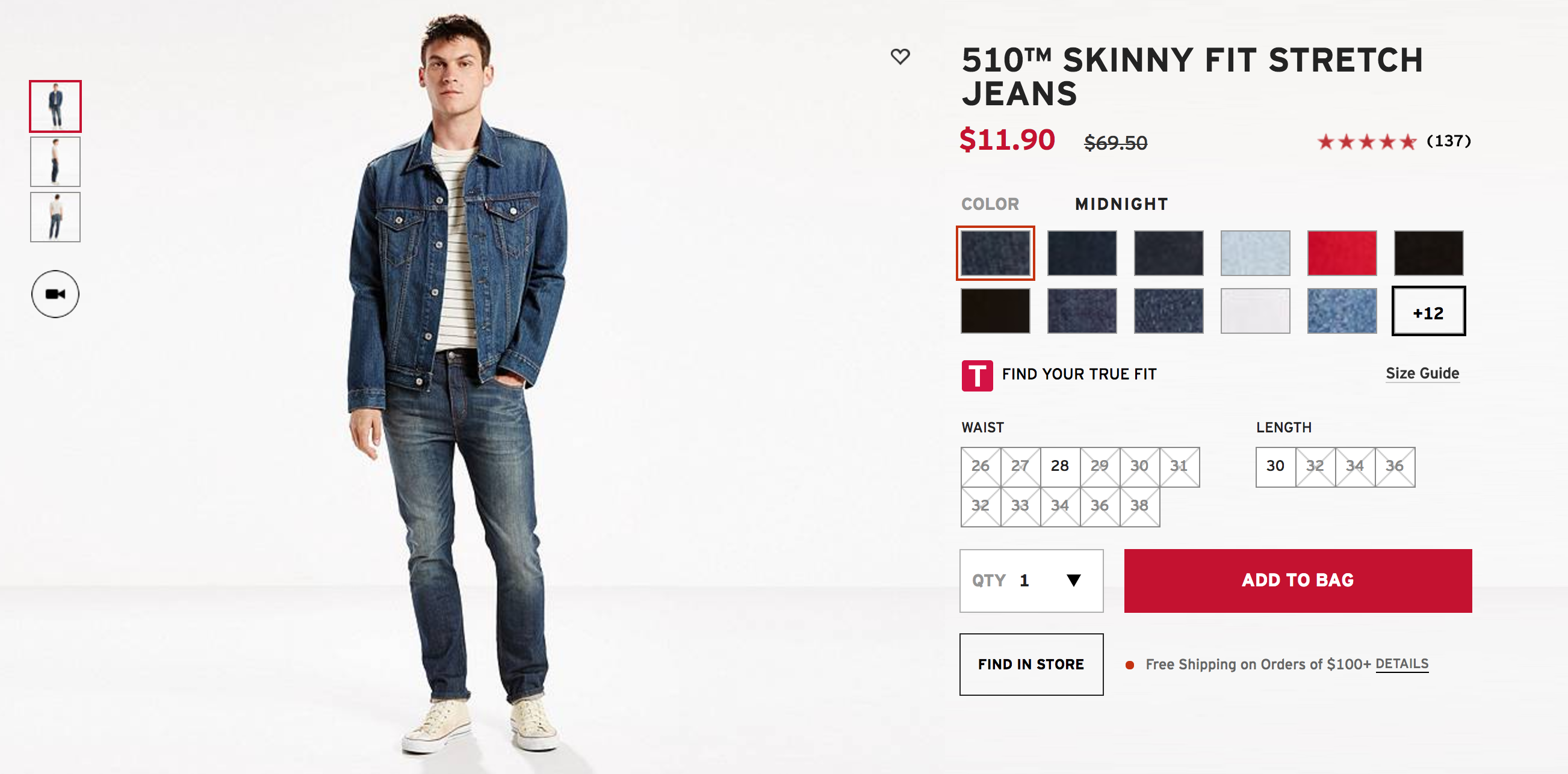 Levi's offers massive selection of discounted apparel in its 1-day Birthday  sale: 511 Slim Cut-off Shorts $30, plus much more