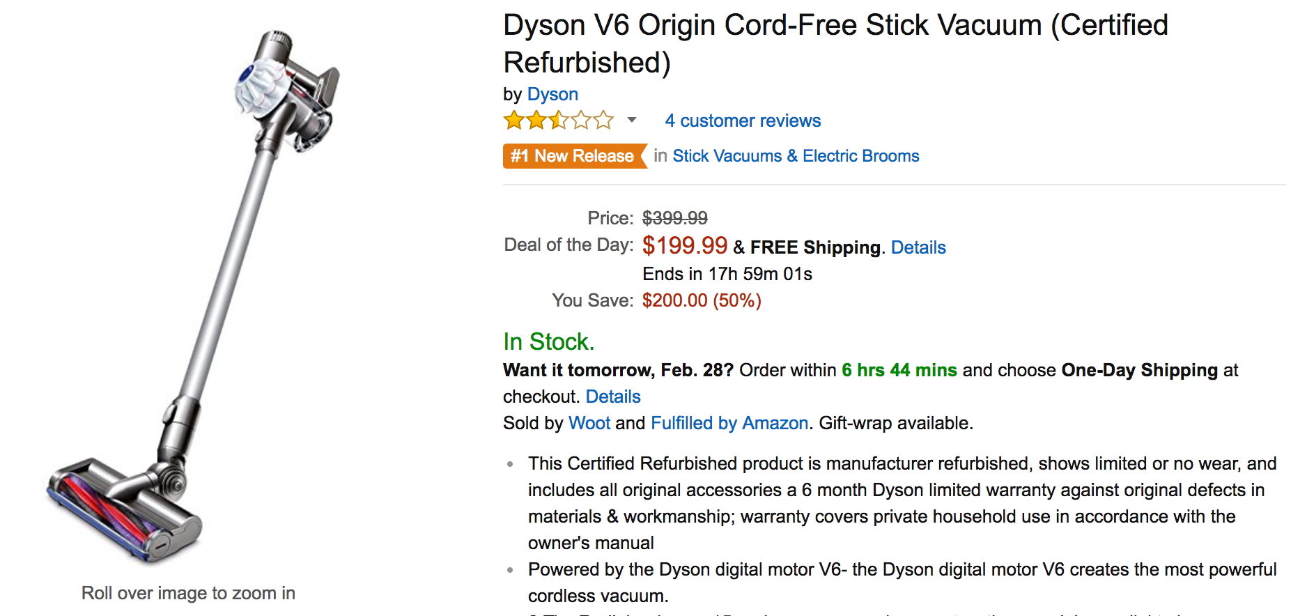 If you thought the Dyson cord free stick vac was 'out of reach', grab