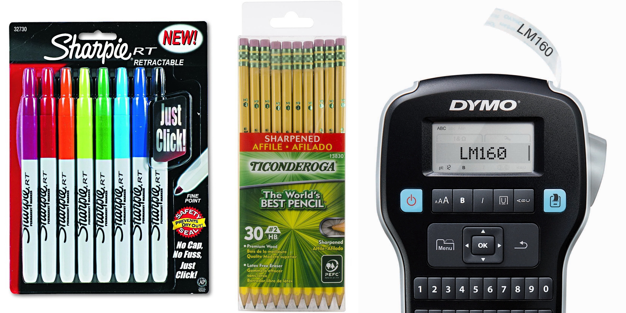 Office Supplies: 8-Pack Sharpie Retractable Markers $10, Handheld Label  Maker $10, 30-Pack HB Pencils $4.50, more