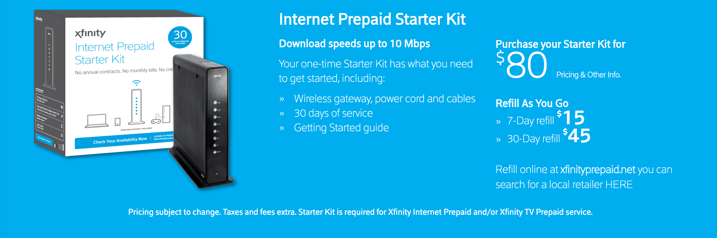 comcast prepaid internet