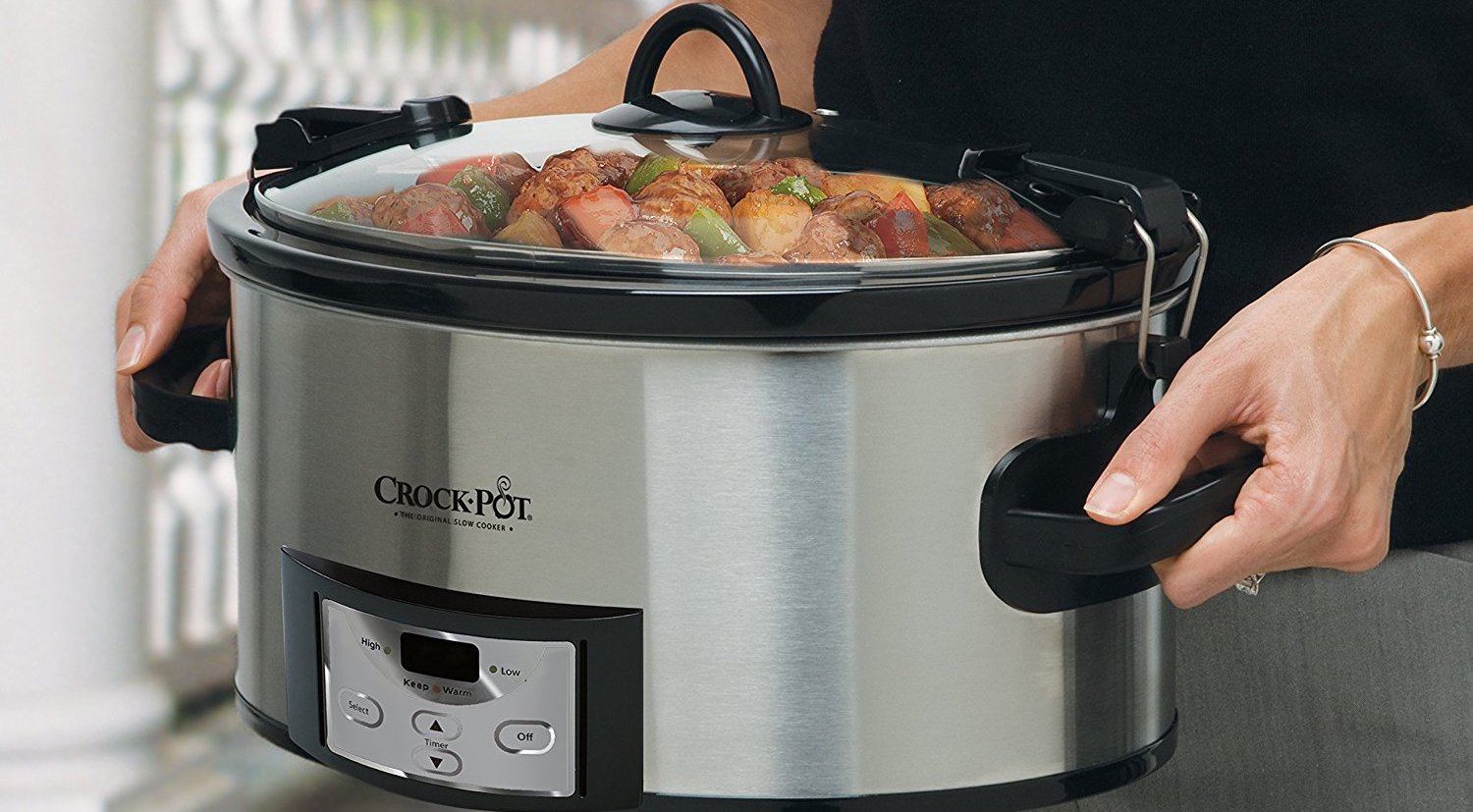 The best-selling stainless steel Crock-Pot 6-Quart Cook and Carry Oval Slow  Cooker $34 Prime shipped (Reg. $48+)