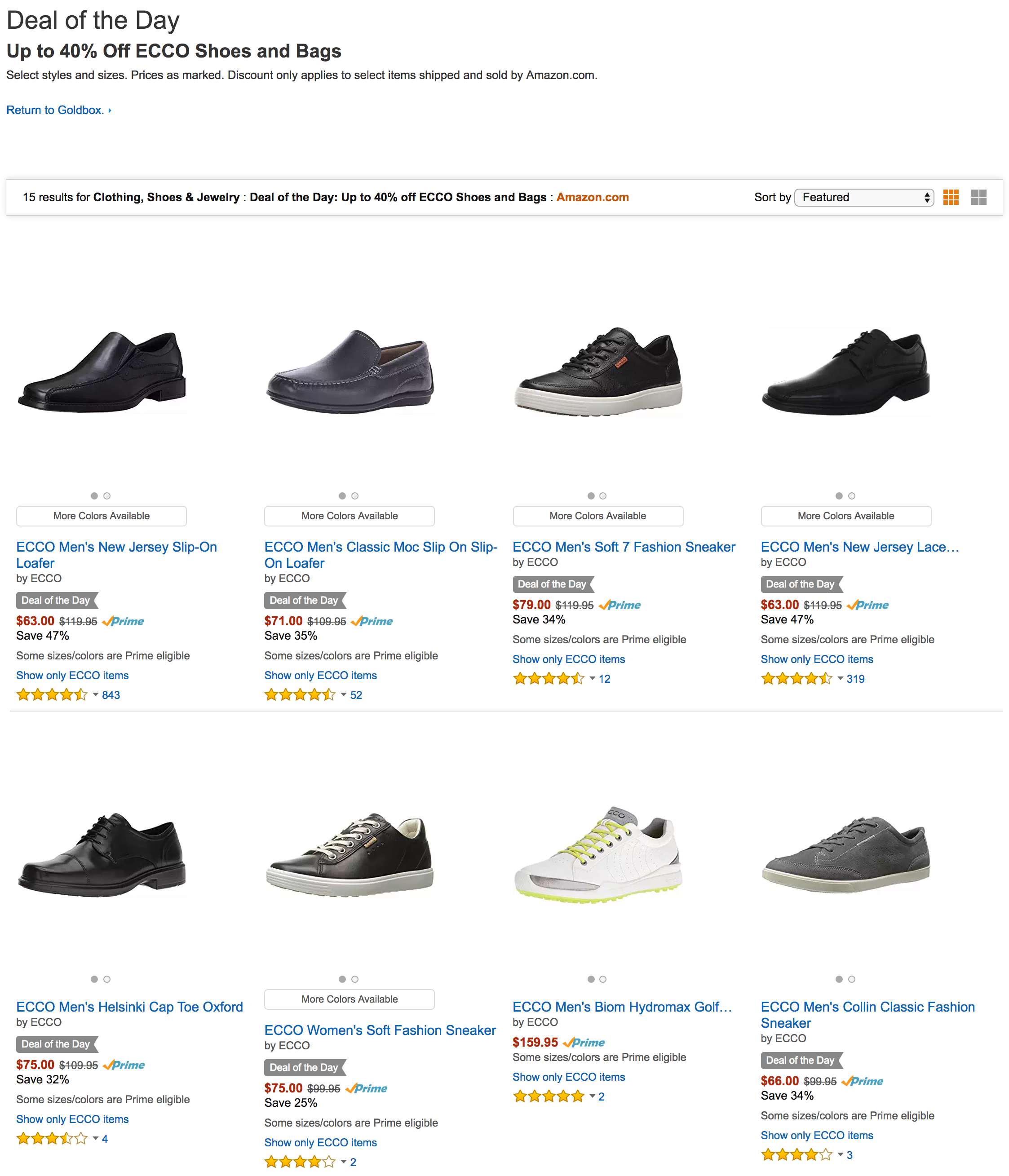 ECCO shoes are up to 40% off today at 