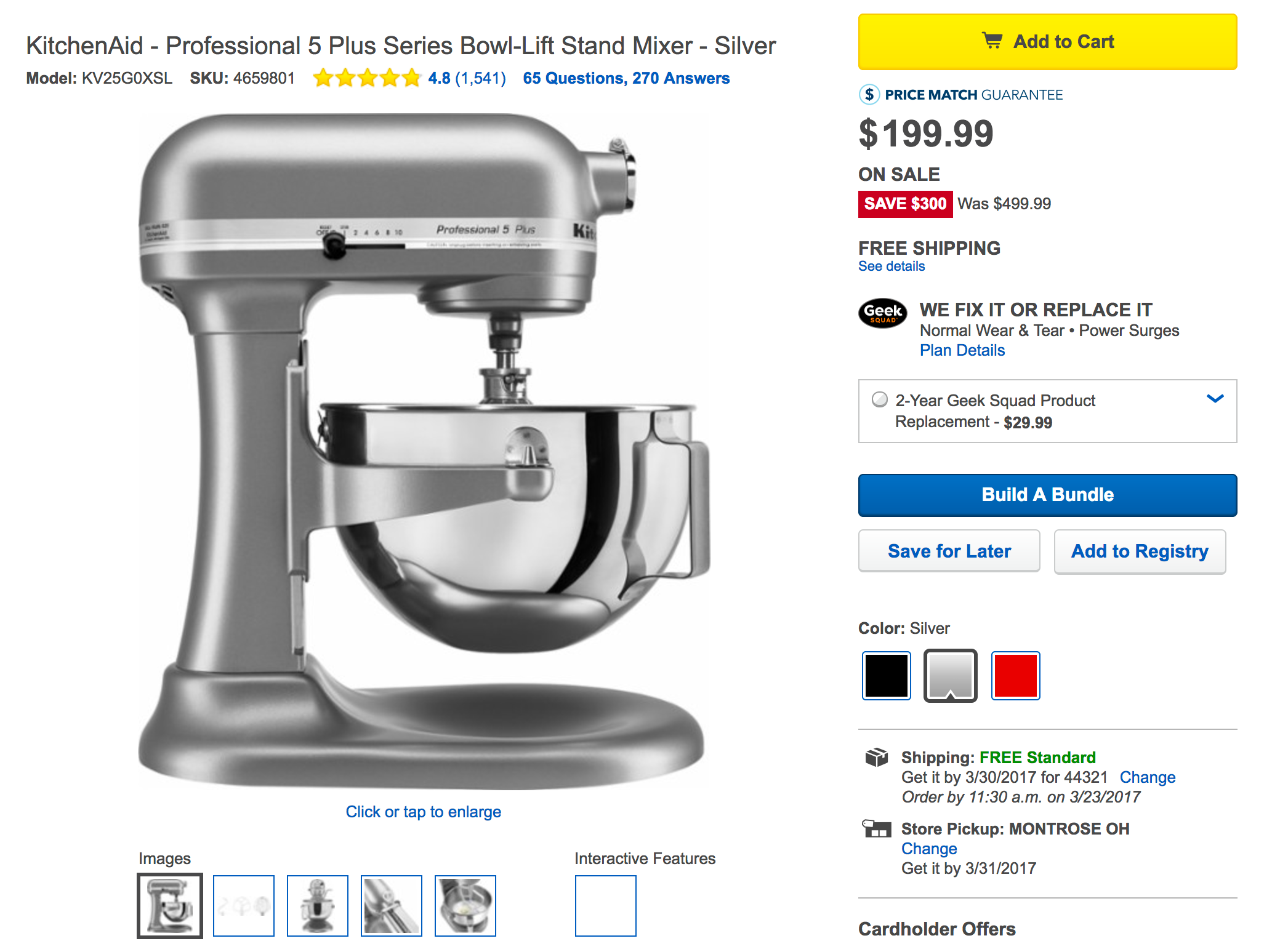 KitchenAid Professional 5qt Mixer only $199.99 & More 