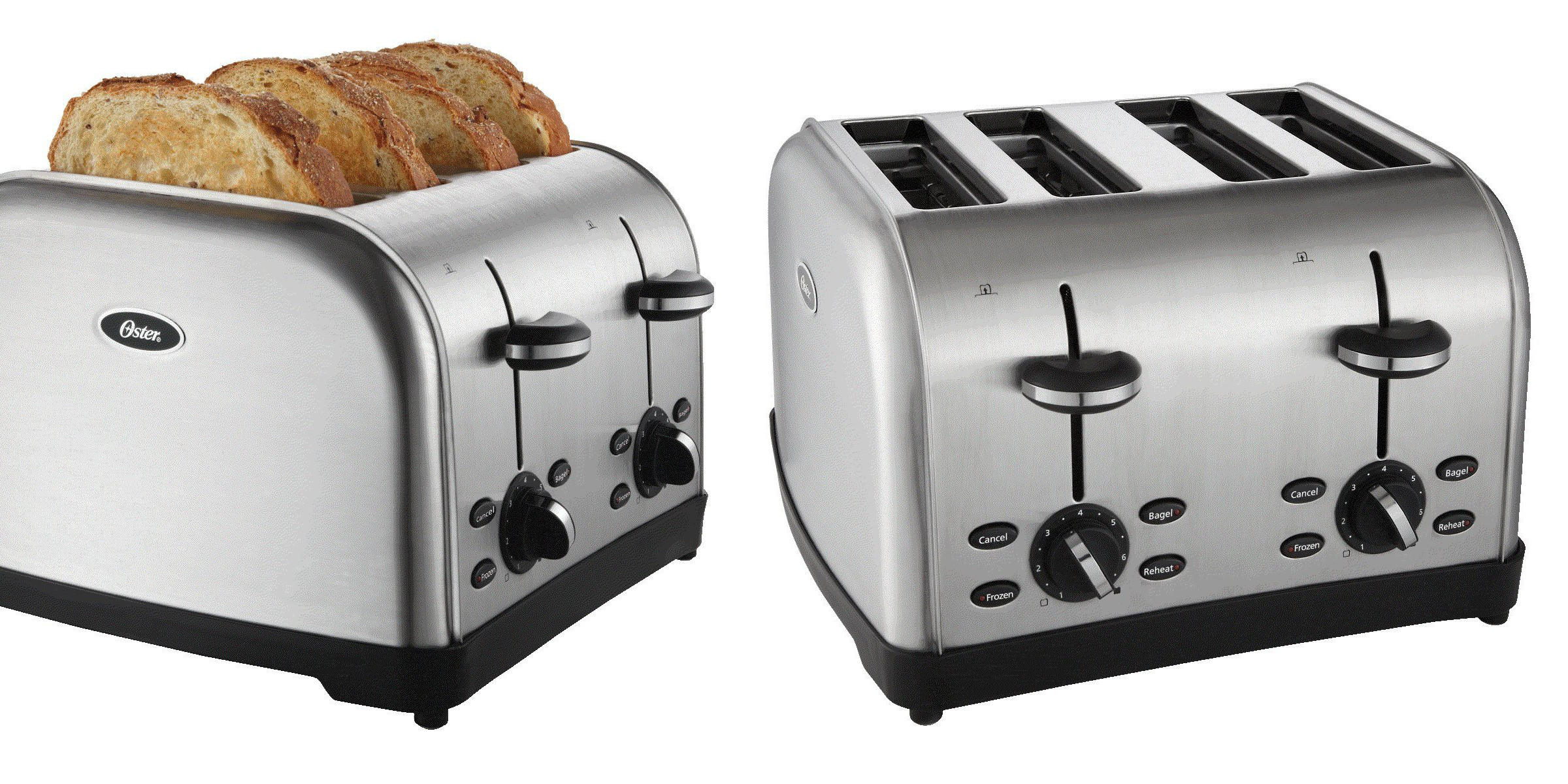 four slice stainless steel toaster