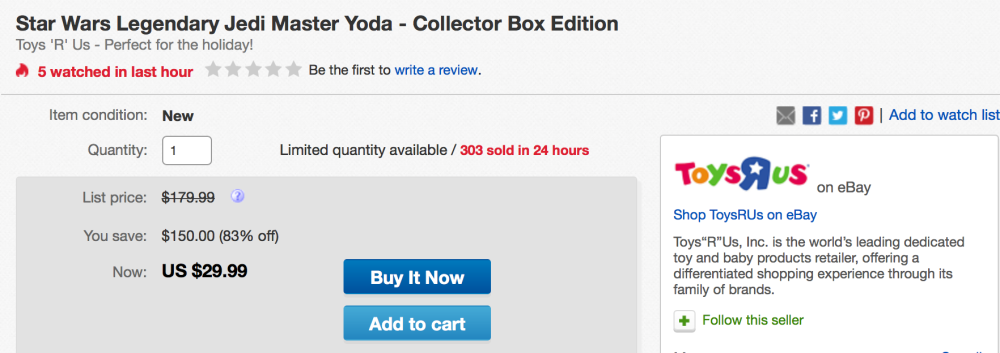  STAR WARS Legendary Jedi Master Yoda, Collector Box Edition :  Toys & Games