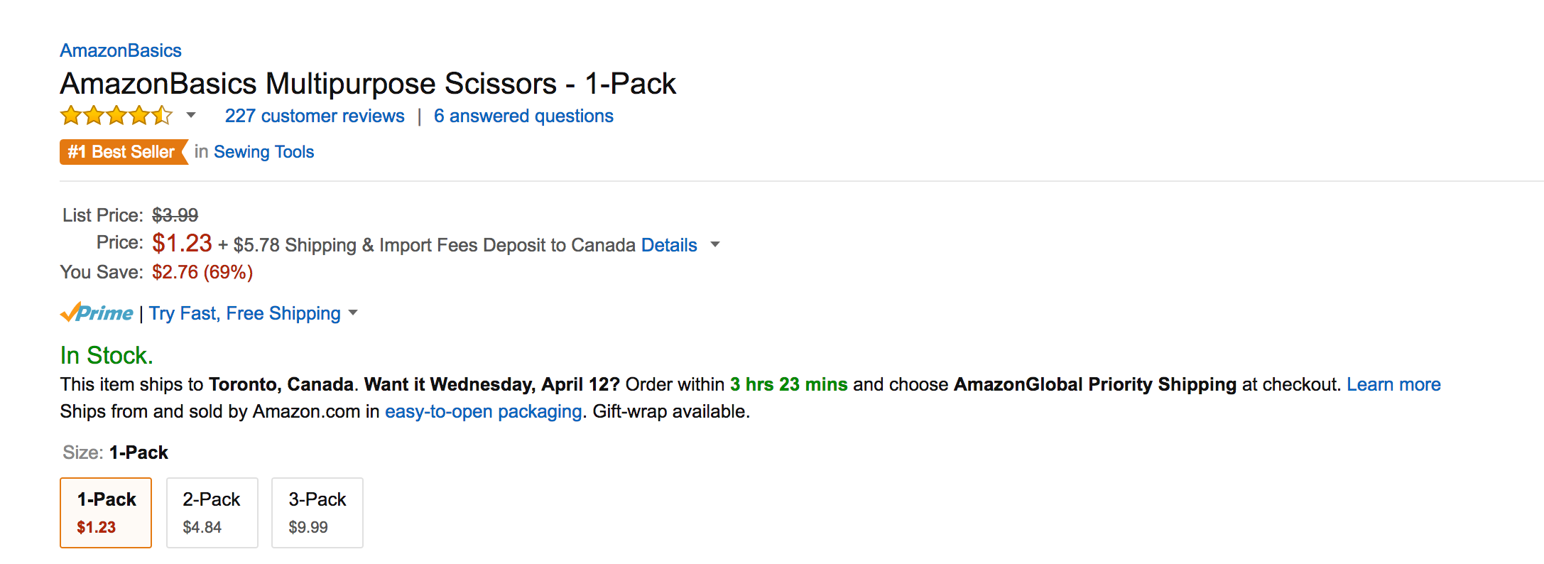 AmazonBasics Scissors from just over 1 Prime shipped