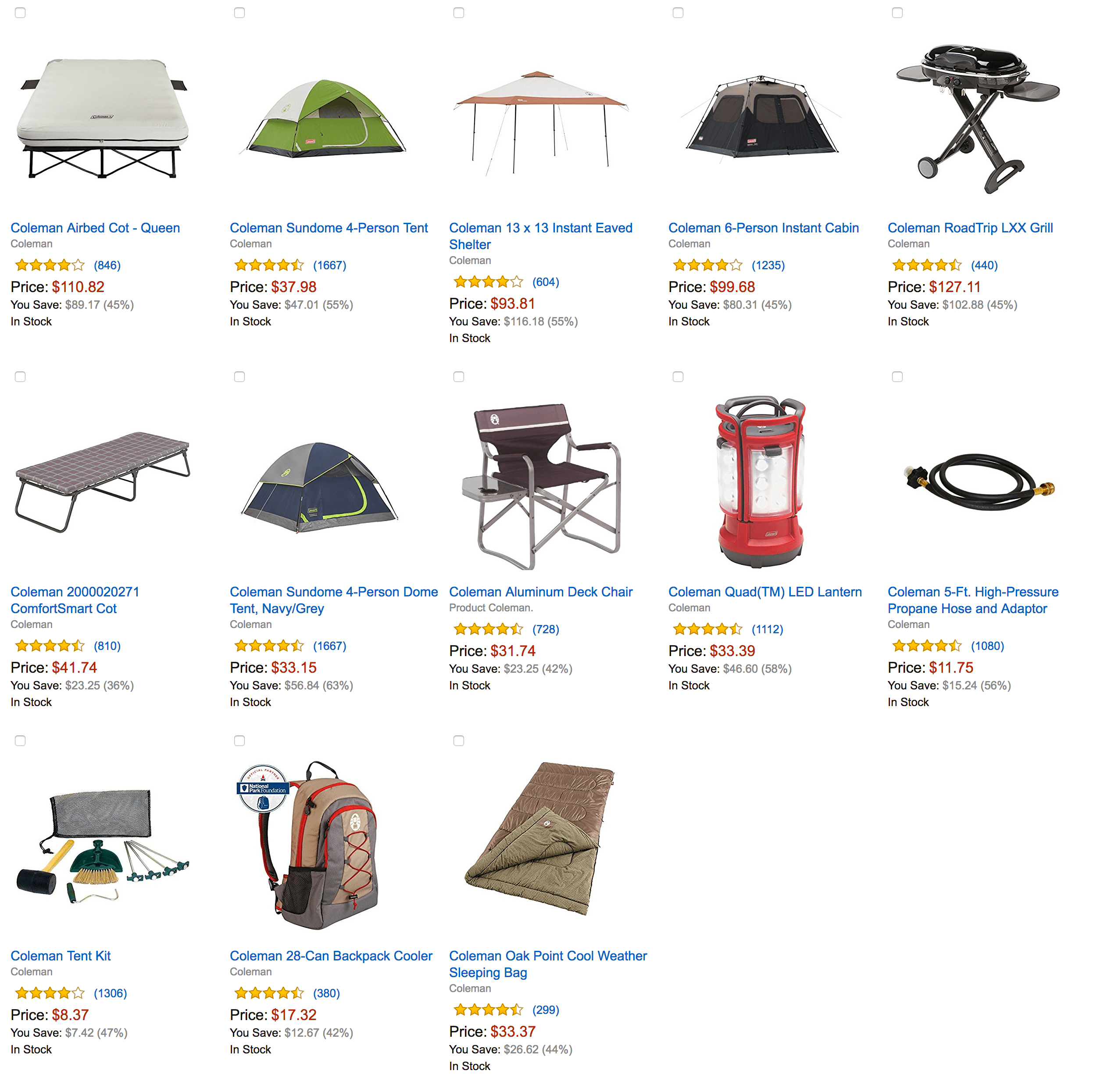 Coleman camping gear up to 30 off tents, grills and more at Amazon