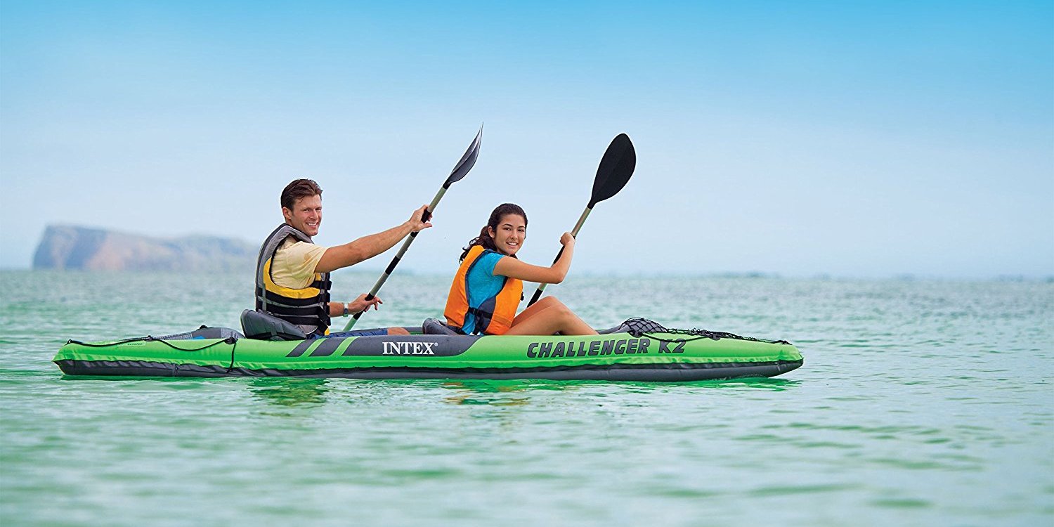 Inflatable Kayak Set + Aluminum Oars and Air Pump for $65 shipped