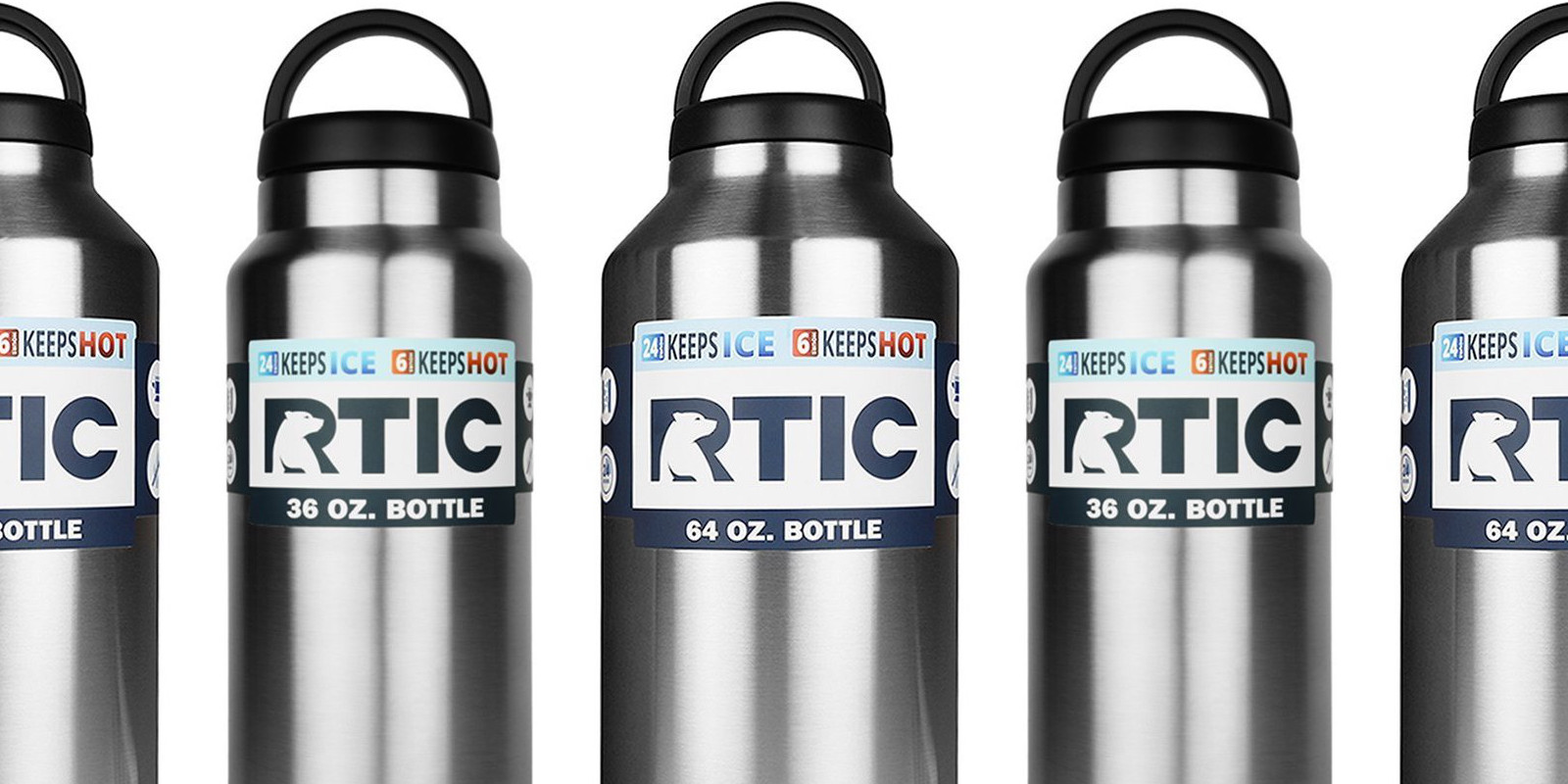  RTIC 32 oz Vacuum Insulated Bottle, Metal Stainless