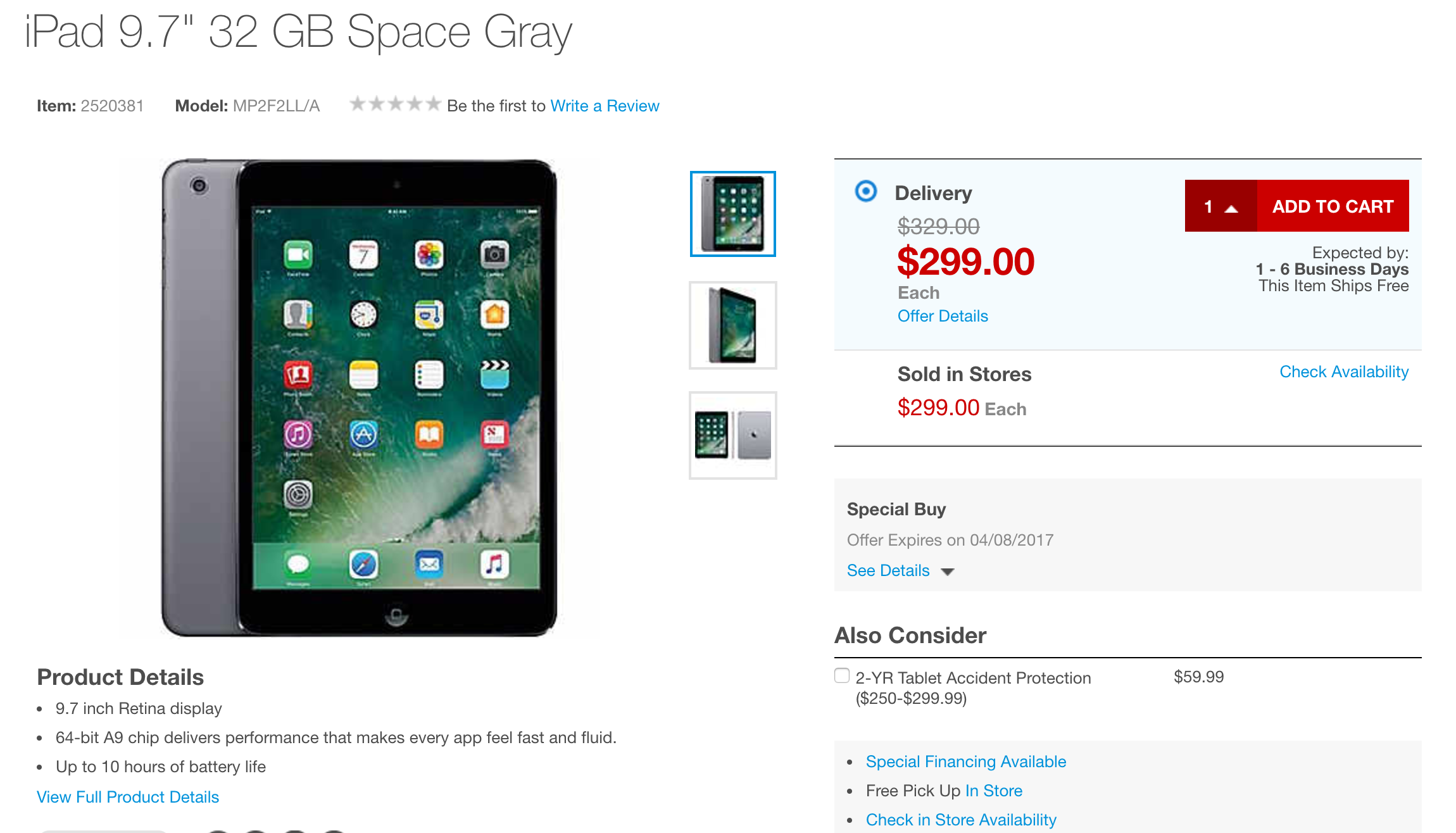 Staples already has 30 off new 2017 iPads, 299 for 32GB, 399 for