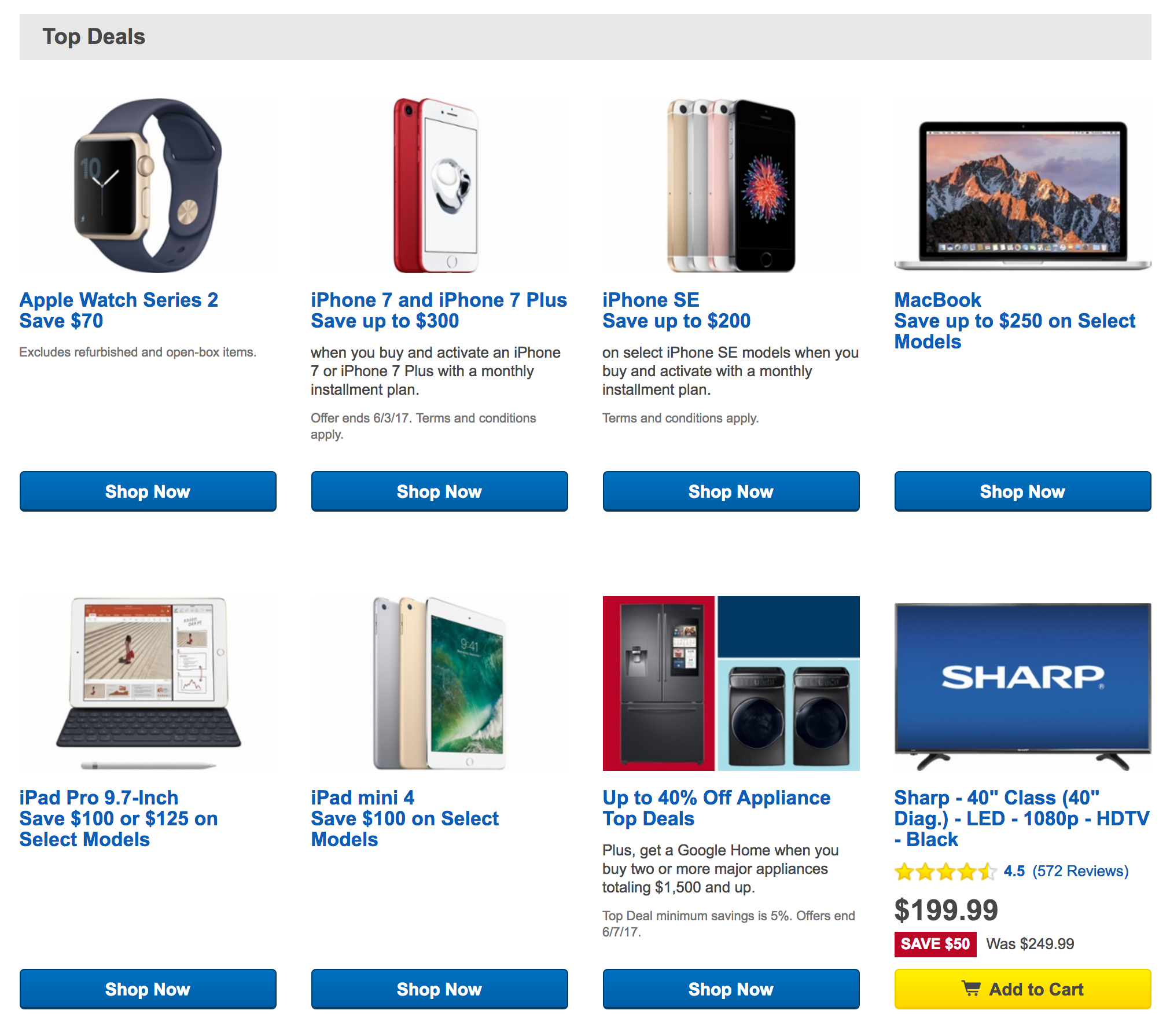 Best Buy Memorial Day Sale 70 off Apple Watch Series 2, iPad mini 4