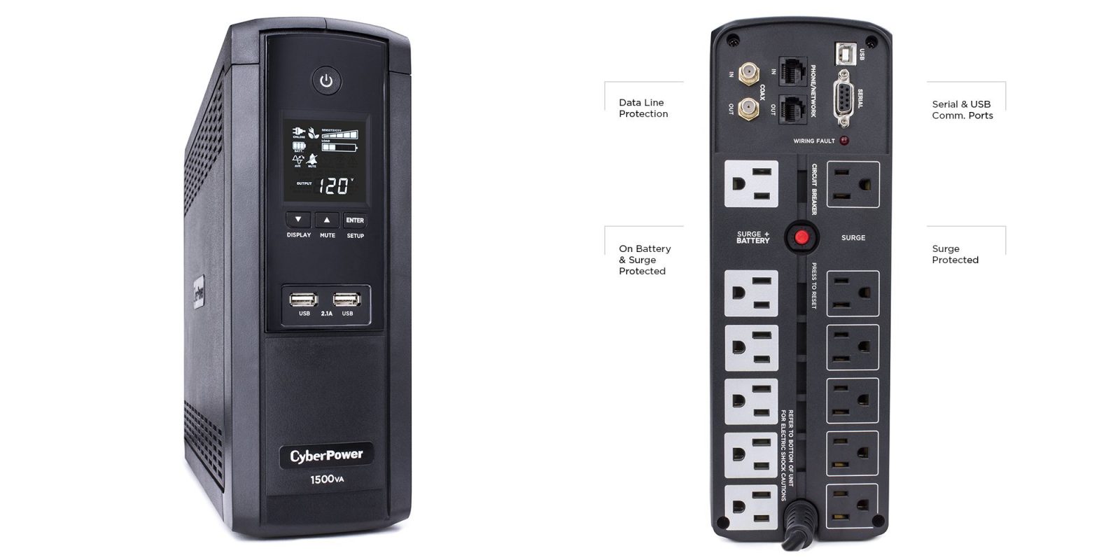 Cyberpower 1500va Ups W 12 Outlets And 2 Usb Ports For 120 9to5toys