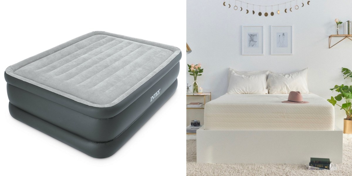 Grab an Intex queensized selfinflating bed for 35 or Brentwood foam