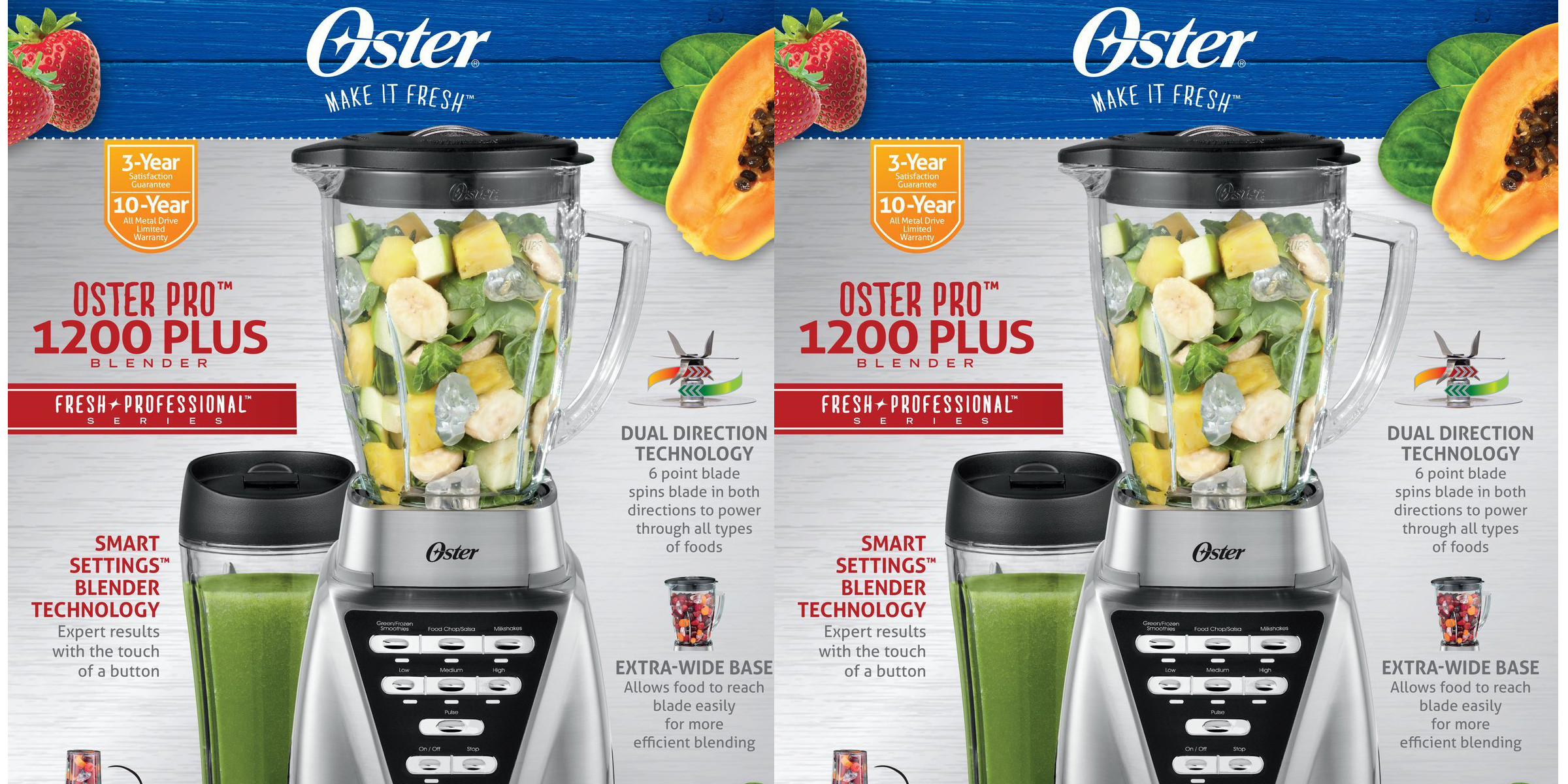 Oster Pro Blender 1200 with 24 oz Smoothie Cup for 50 shipped