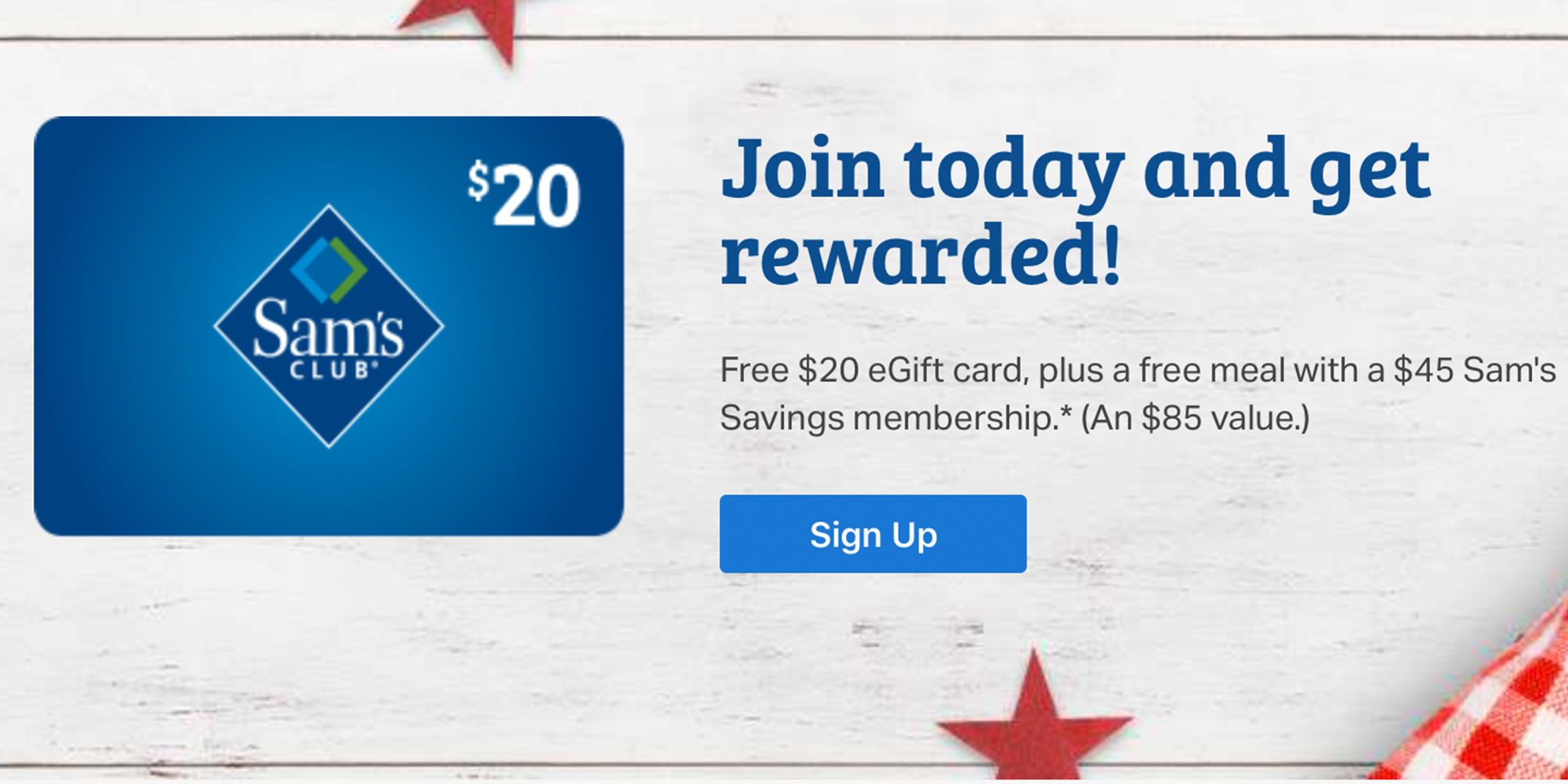 Sam's Club 1-year Membership W/ A $20 Gift Card + Free Food For $45 ...