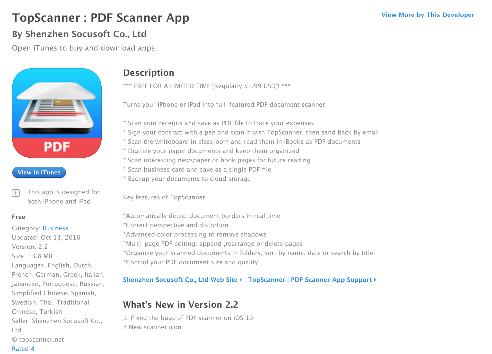 TopScanner PDF app for iPhone and iPad now available for ...