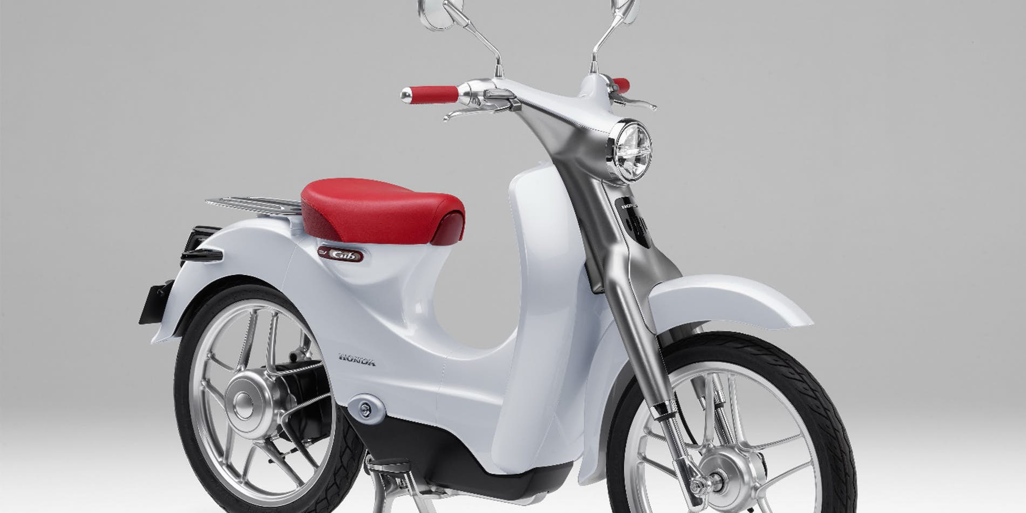 Honda EV-Cub scooter sports eco-friendly functionality in a vintage design