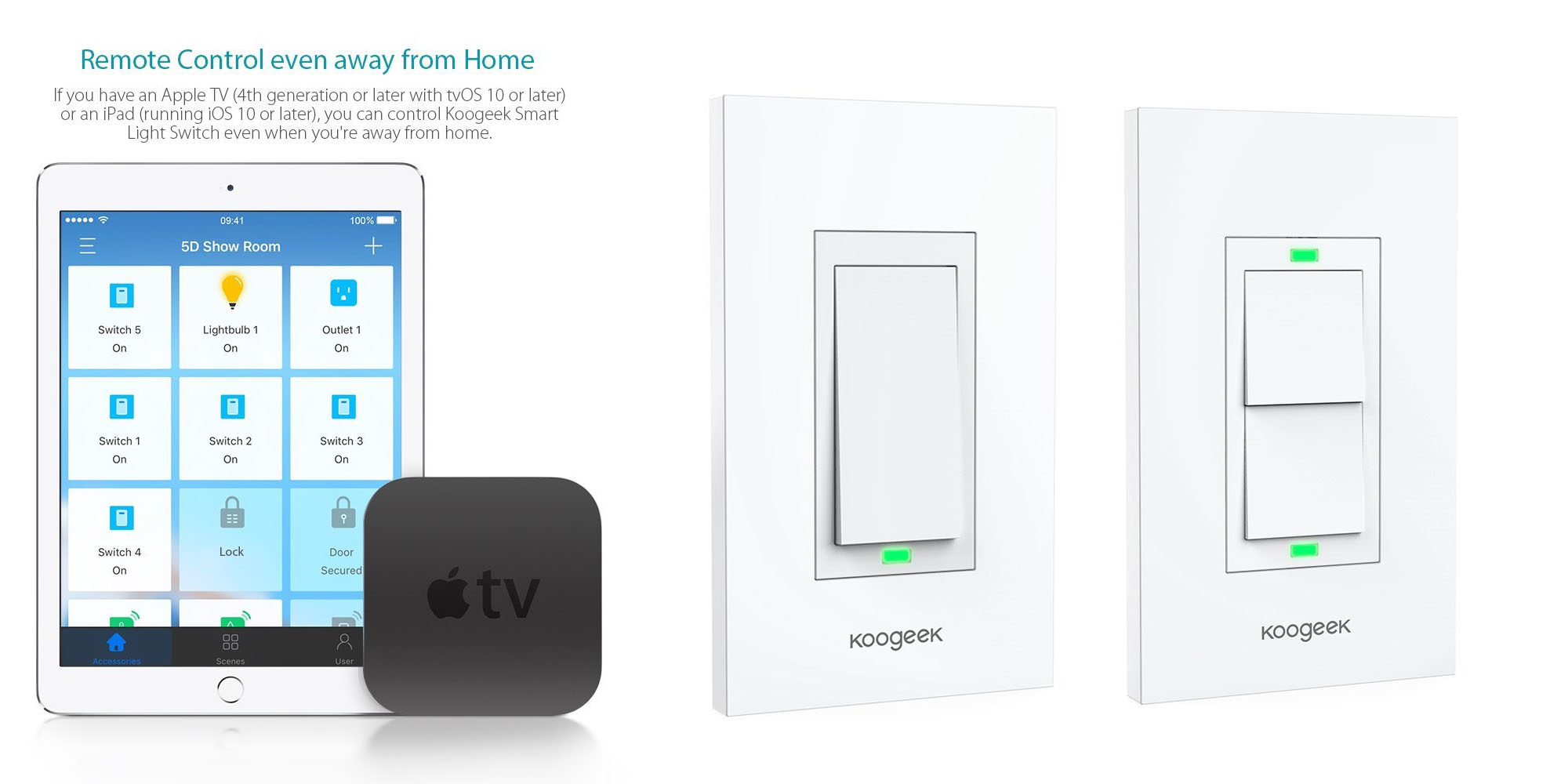 Koogeek's HomeKit Single Smart Wi-Fi Light Switch $33: Dual for $36