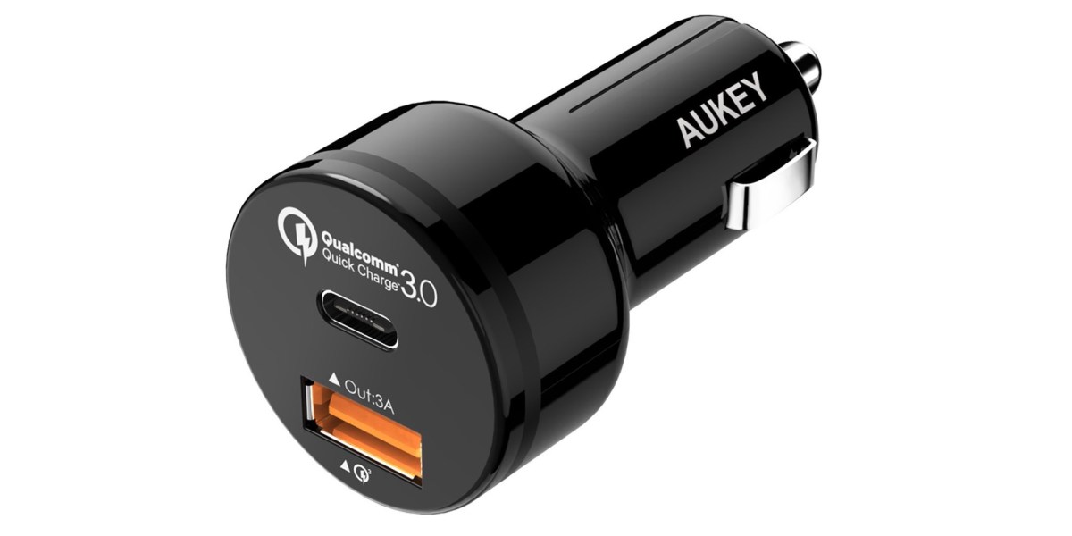 Aukey DualPort Car Charger with USBC 9 Prime shipped, more