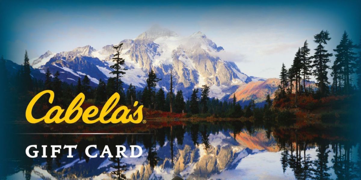 Cabela's gift cards for 20 off 100 for 80 shipped