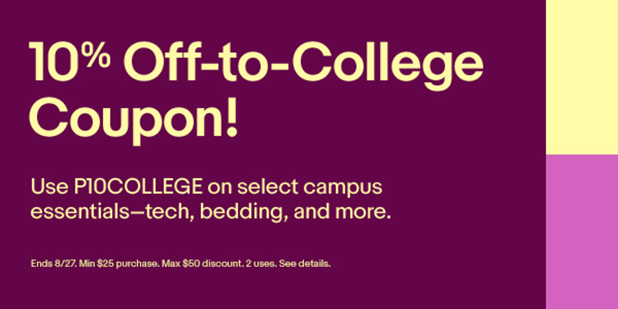 eBay offtocollege promo code takes 10 off tech, appliances and more