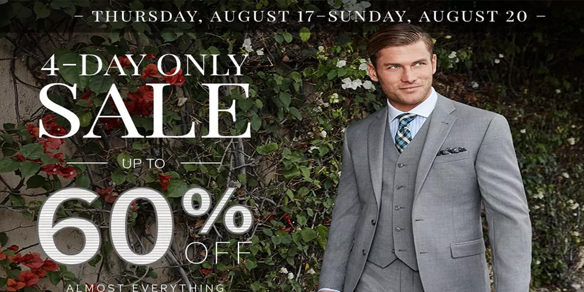 Jos A. Banks 4-Day Sale takes up to 60% off sitewide: shirts, shoes & more