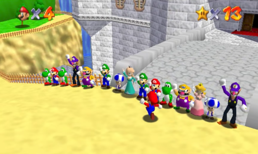 super mario 64 online cant get rid of character
