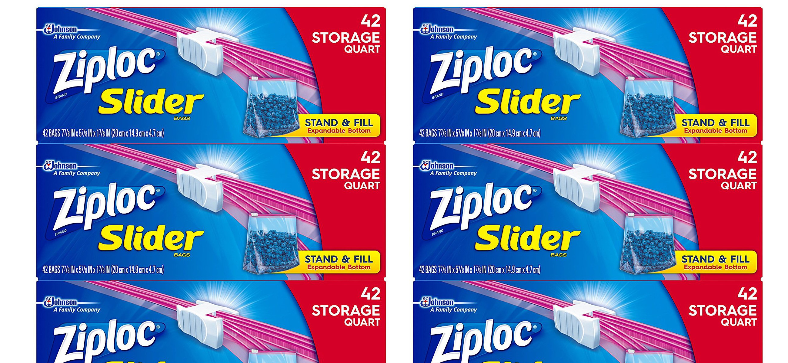 Ziploc Quart Slider Storage Bags 126Pack from 6.50 + more