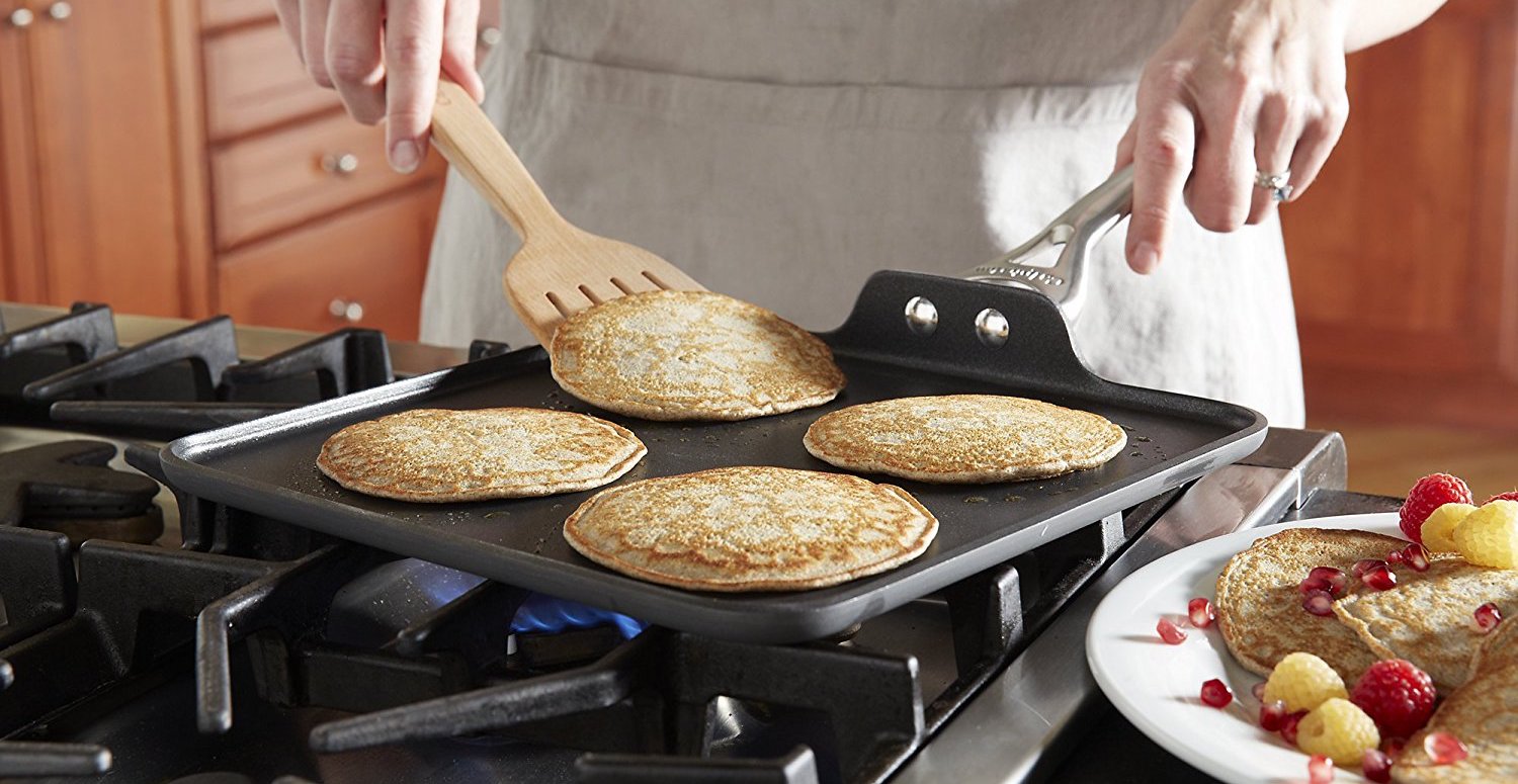Make the perfect pancakes w/ Calphalon's 11-Inch Square Griddle Pan for $30